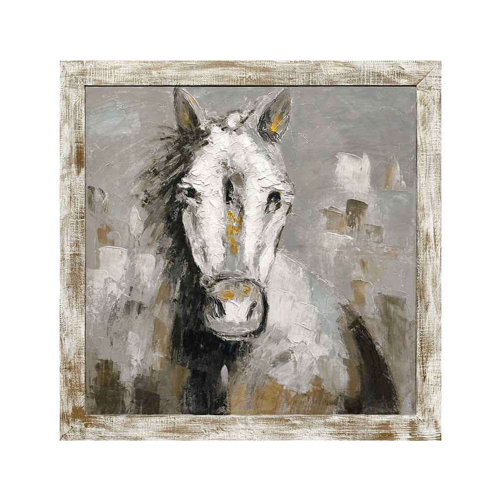 Cuadro 116x116 diseño de caballo 100% handpaint