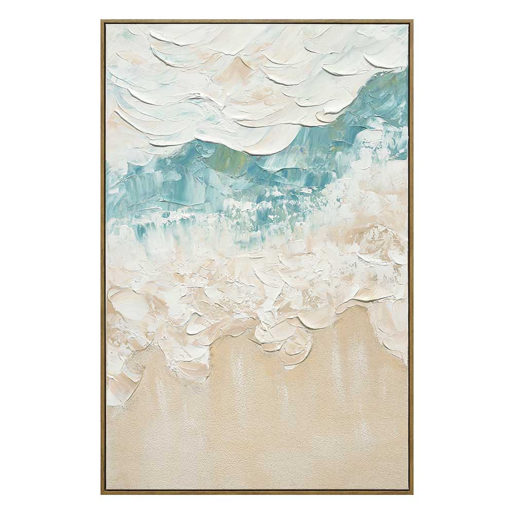 Cuadro 80x120 playa abstracta 100% handpaint