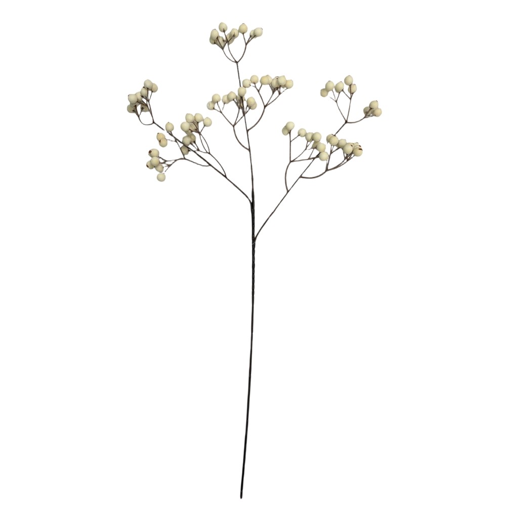 Rama artificial (x1) de Bayas blancas 62cm