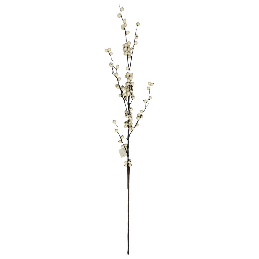 Rama artificial de Bayas blancas 112cm