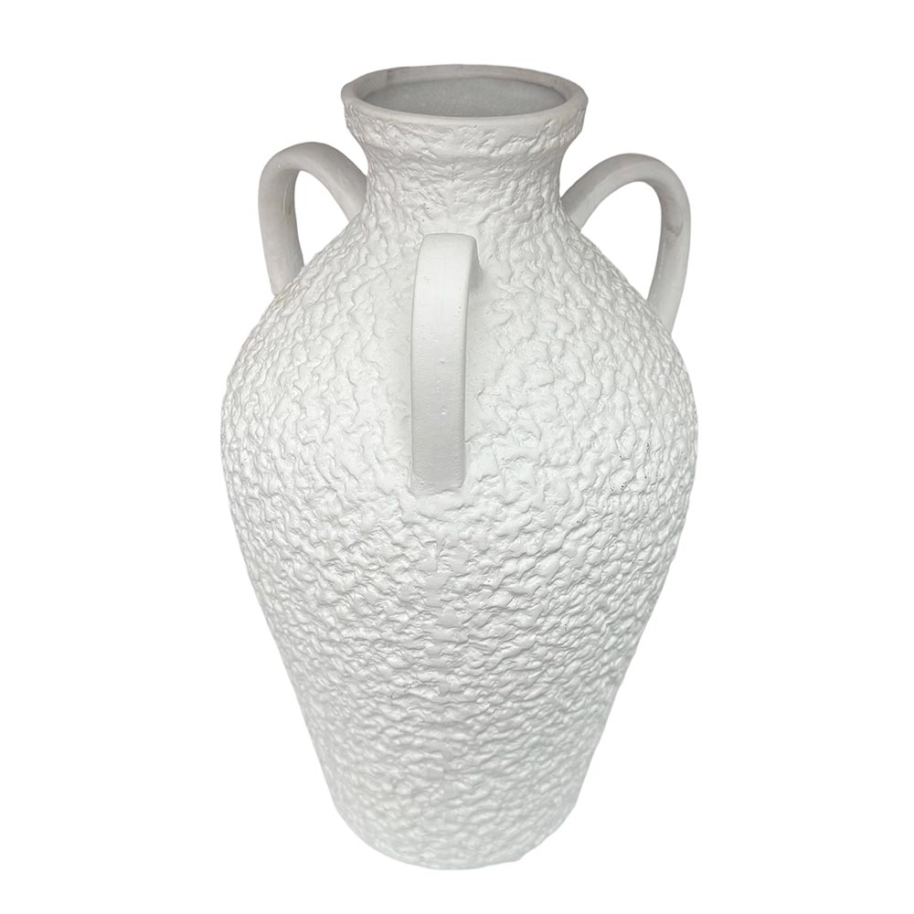 Jarrón Maison Rústico de cerámica color blanco 35cm