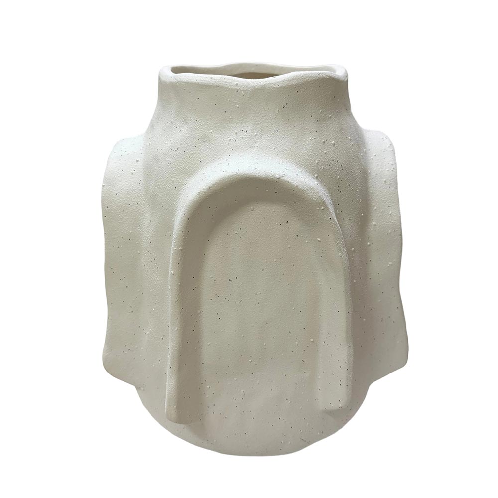 Jarrón Half Moon de cerámica blanca 23cm