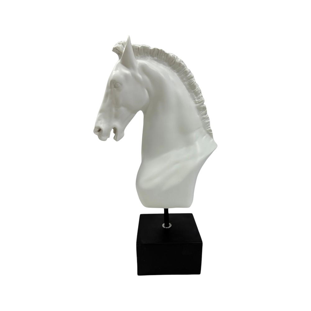 Figura Caballo de resina color blanco 42cm