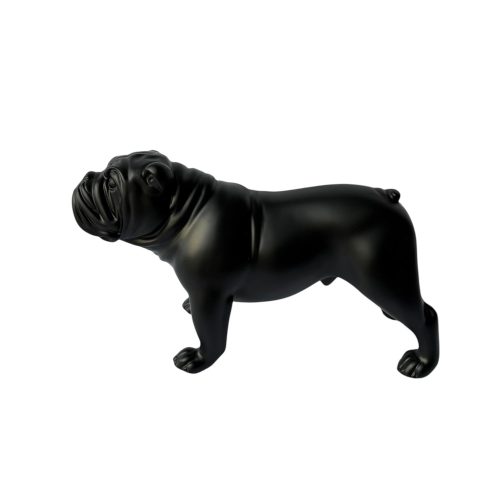 Figura decorativa Bulldog de resina color negro