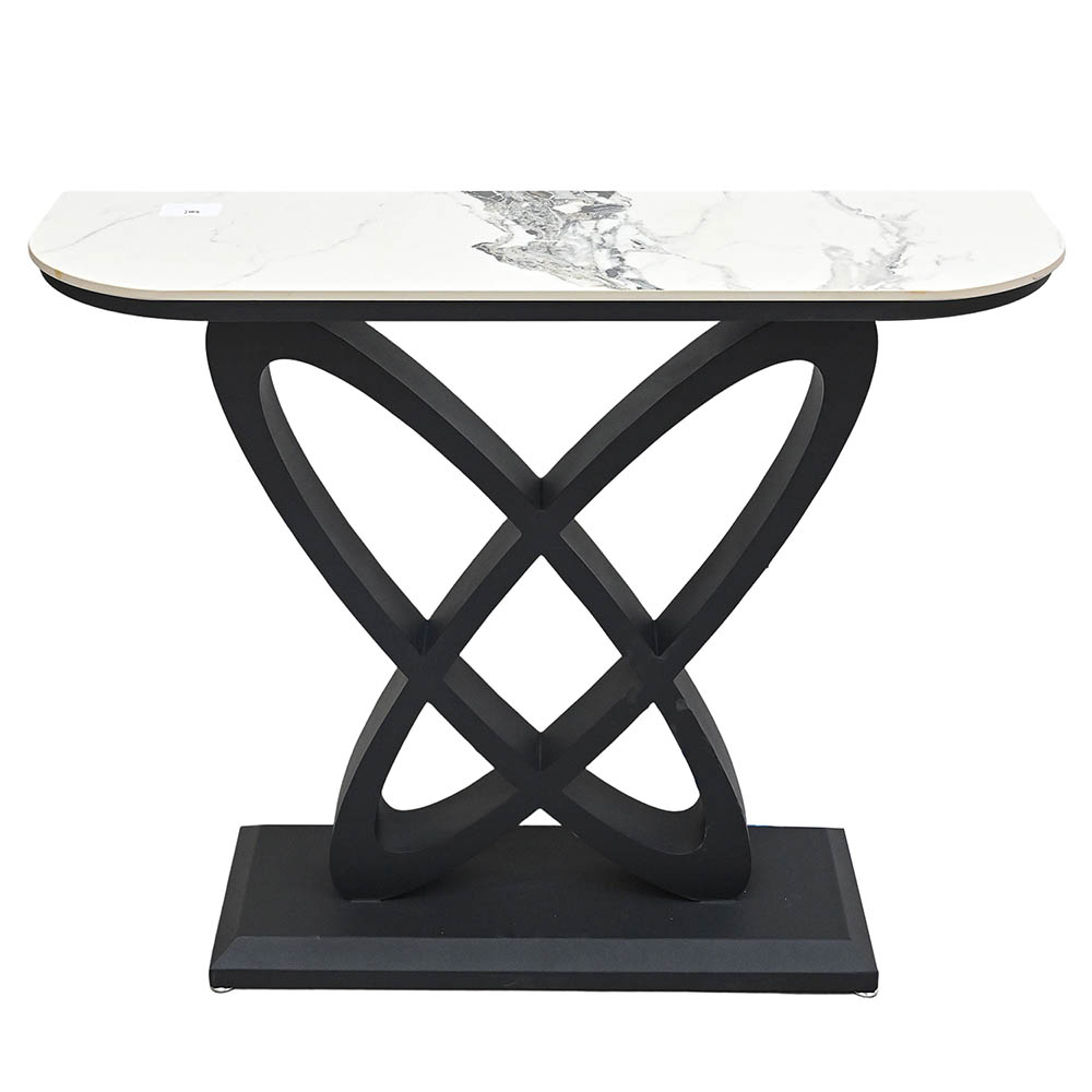 Consola Mich 100 top de cerámica y base de metal negra