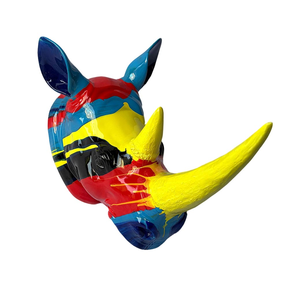 Aplique de pared Rinoceronte de resina multicolor