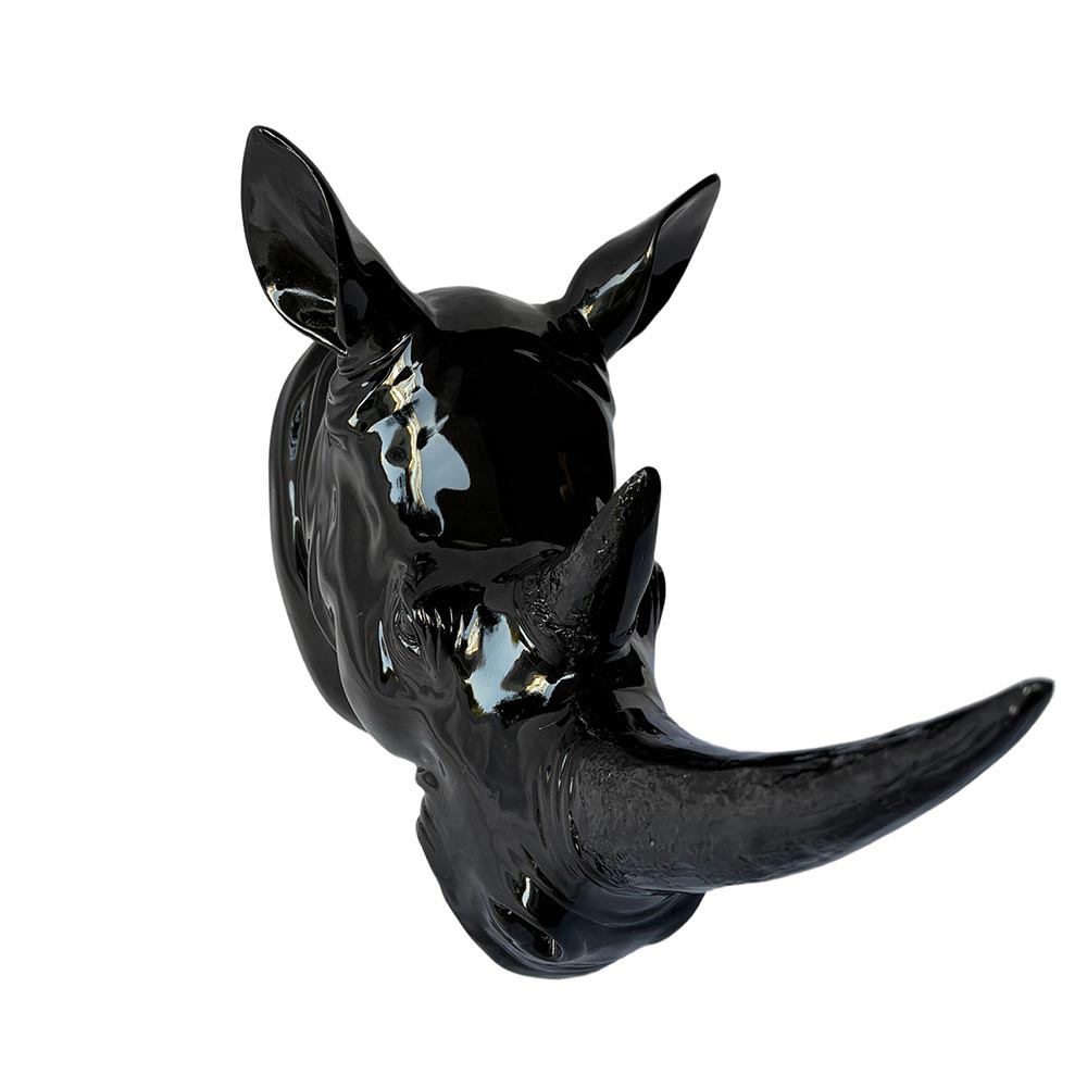 Aplique de pared Rinoceronte de resina negro