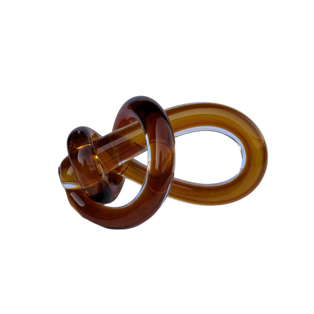 Adorno Nudo de vidrio café 10x8cm