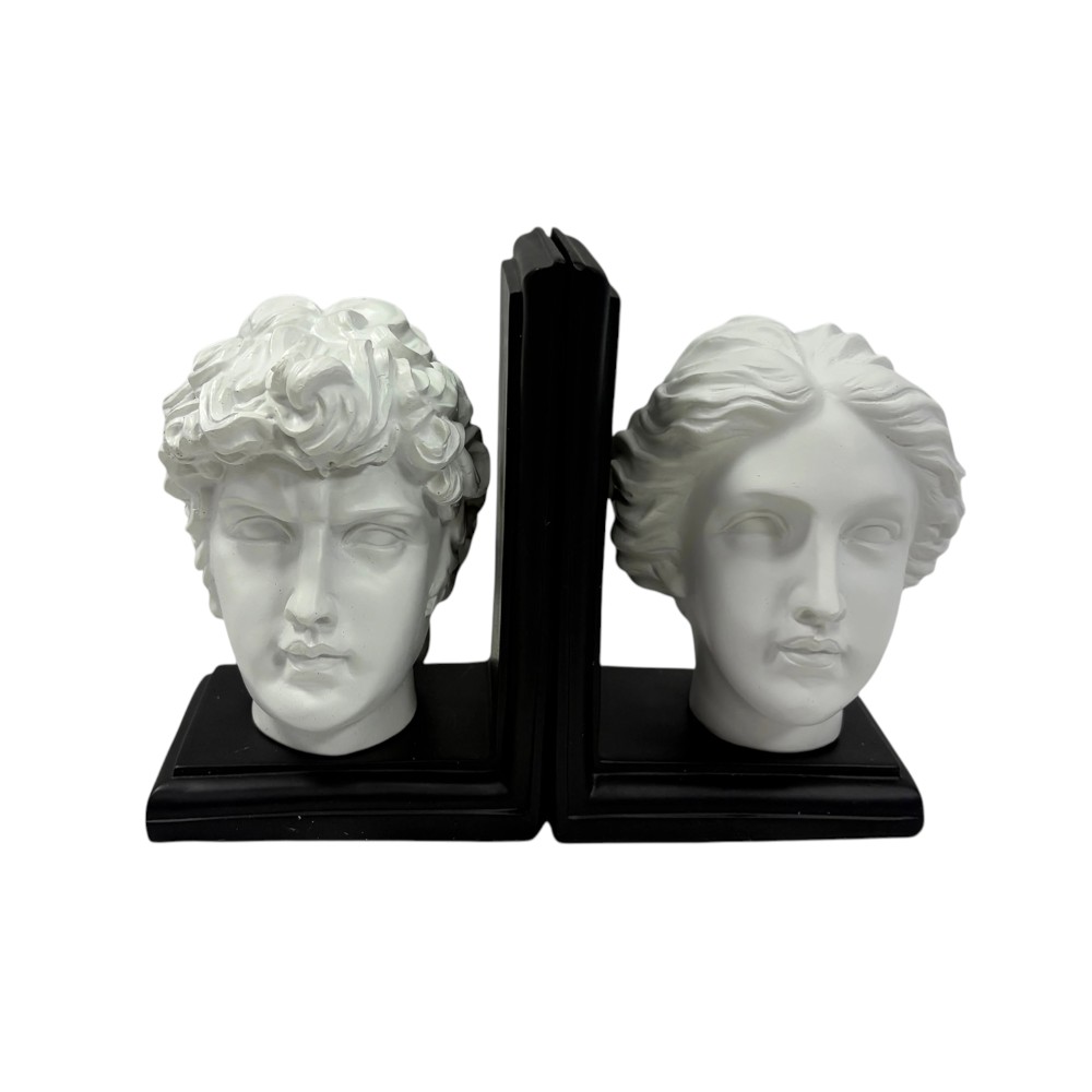 Sujetalibros Bustos griegos de blanco/negro