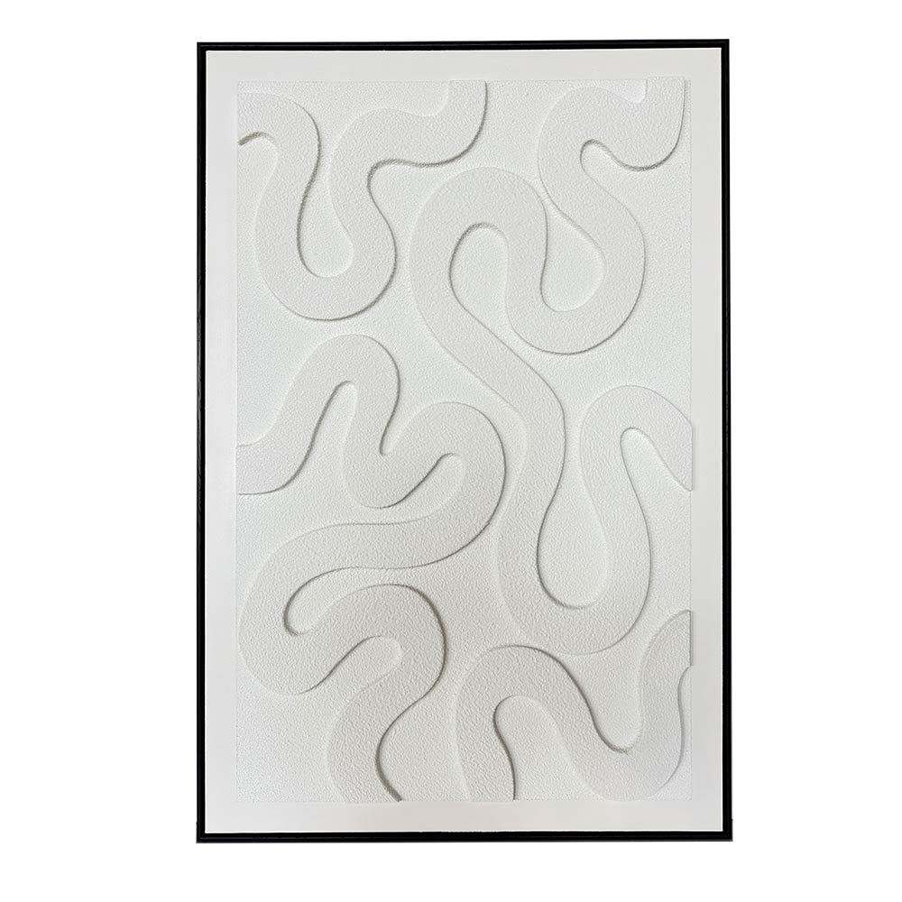Cuadro 80x120 Curves con relieve blanco