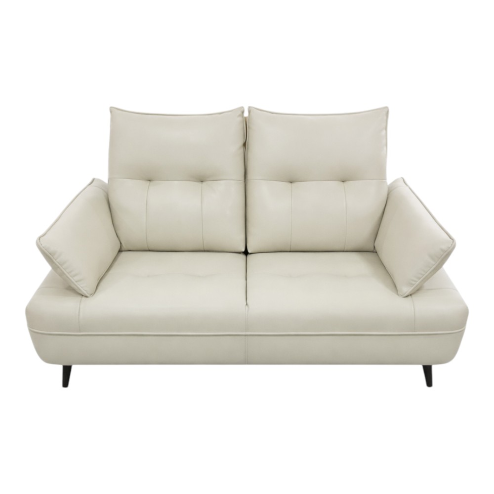 Sofá Marcel 2 puestos de tapiz tipo cuero beige