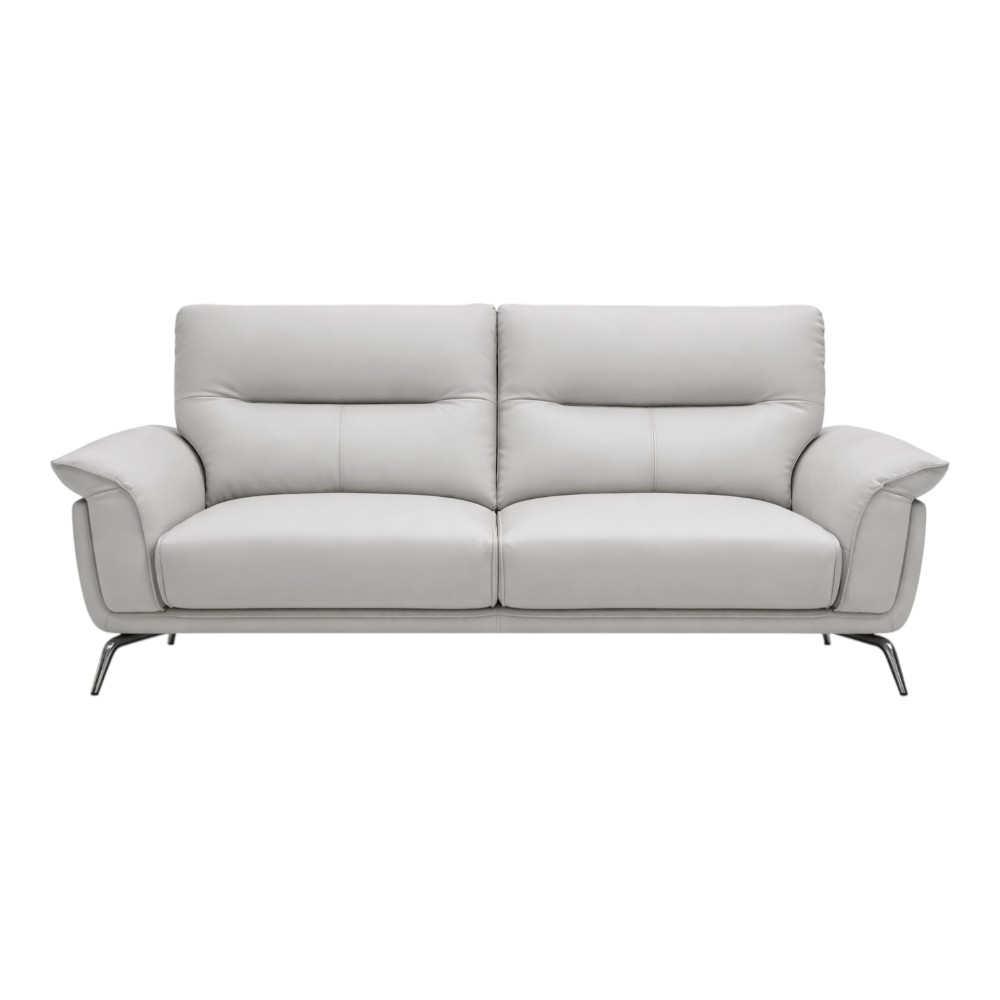 Sofá Livia de 3 puestos de tapiz tipo cuero gris claro