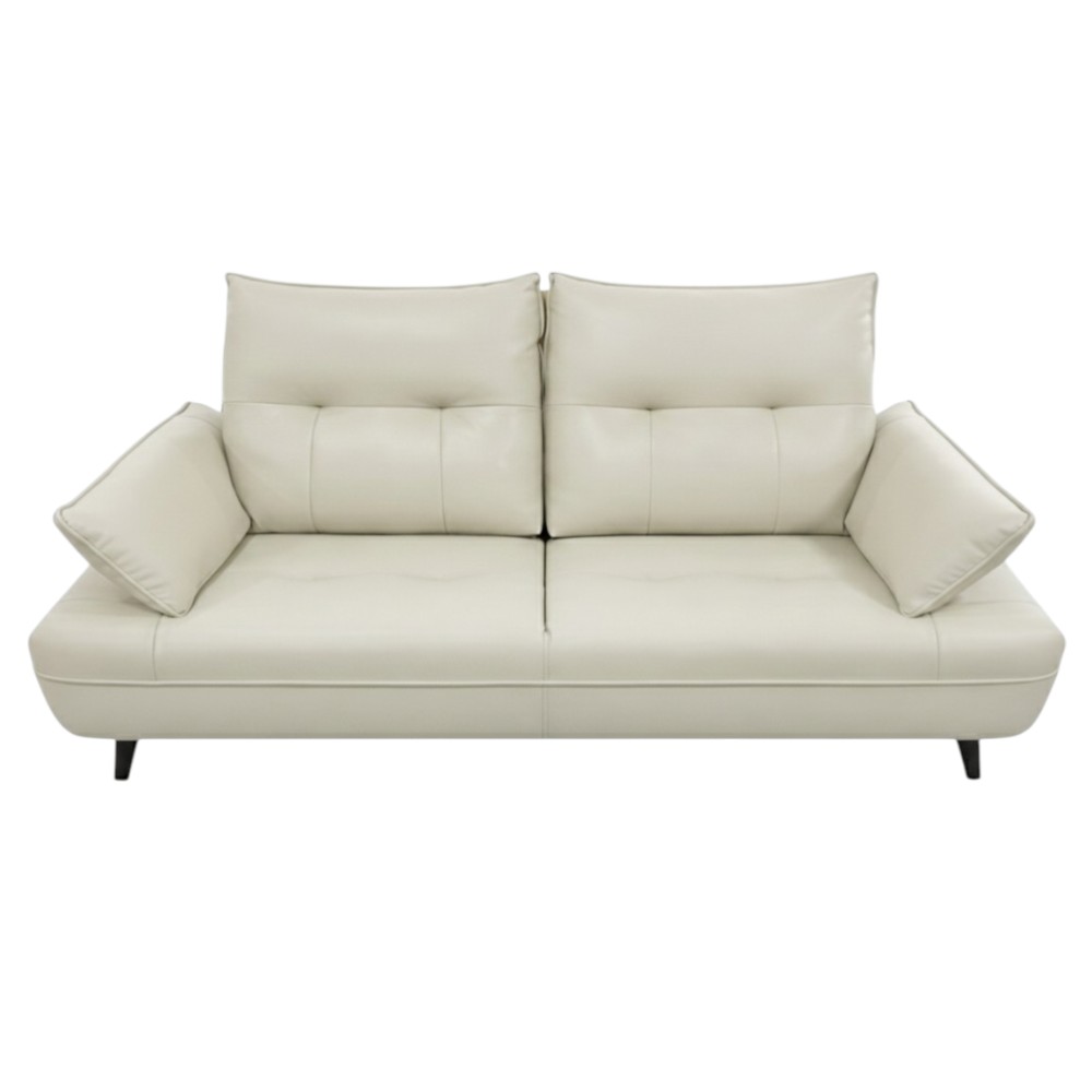 Sofá Marcel 3 puestos de PU beige con elevación de brazos