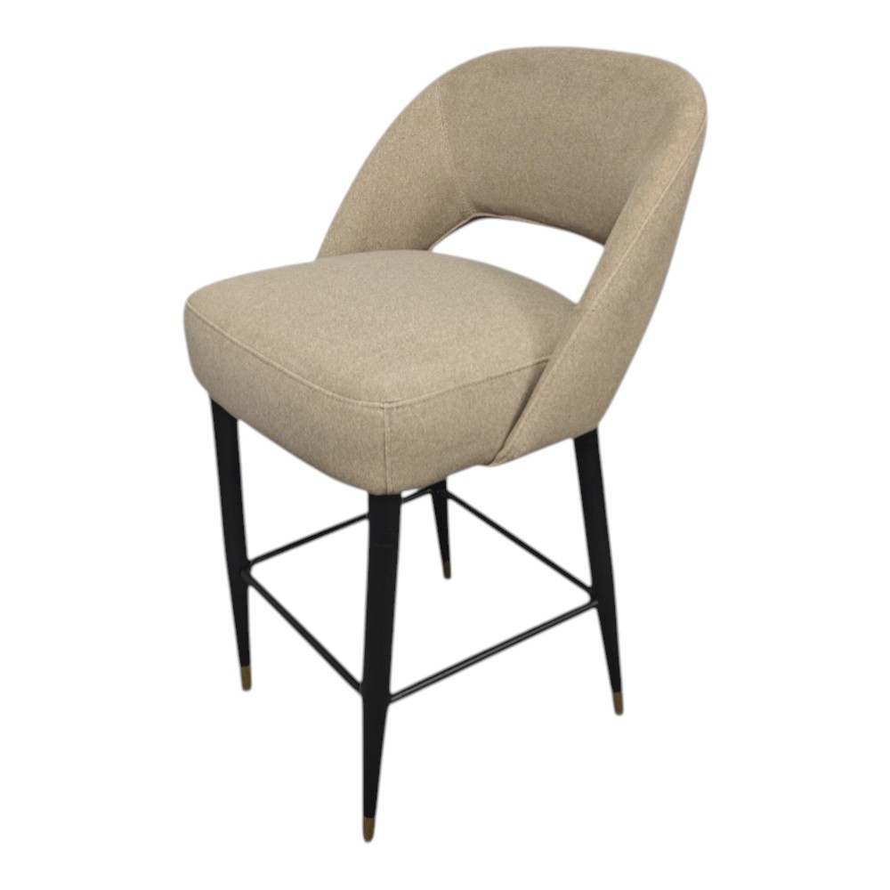 Taburete estático con respaldar Jace tapiz caqui