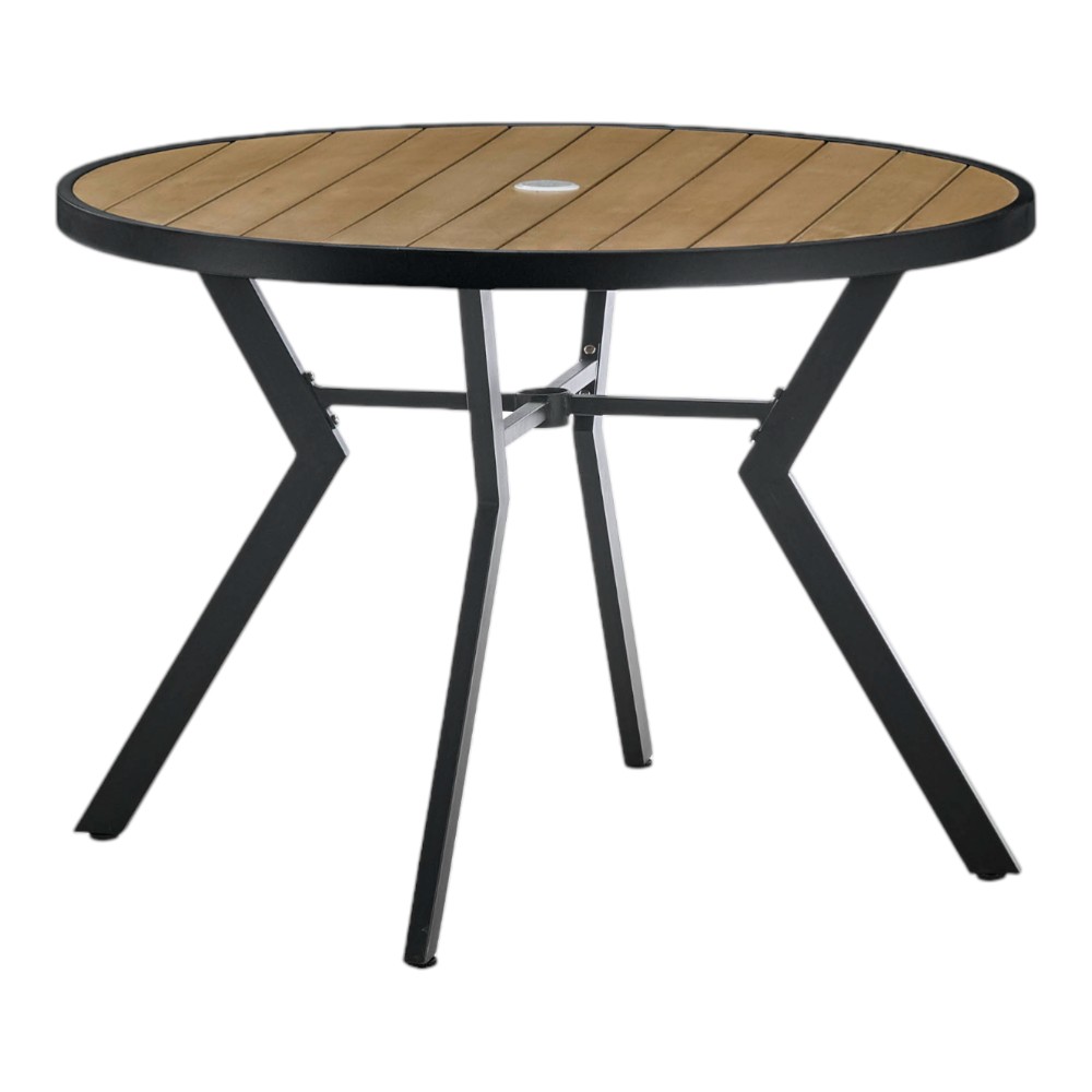 Mesa comedor de exterior redonda Ø105 Myrla negro/polywood