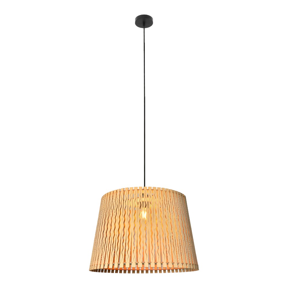 Lámpara colgante E27 Mia madera color natural