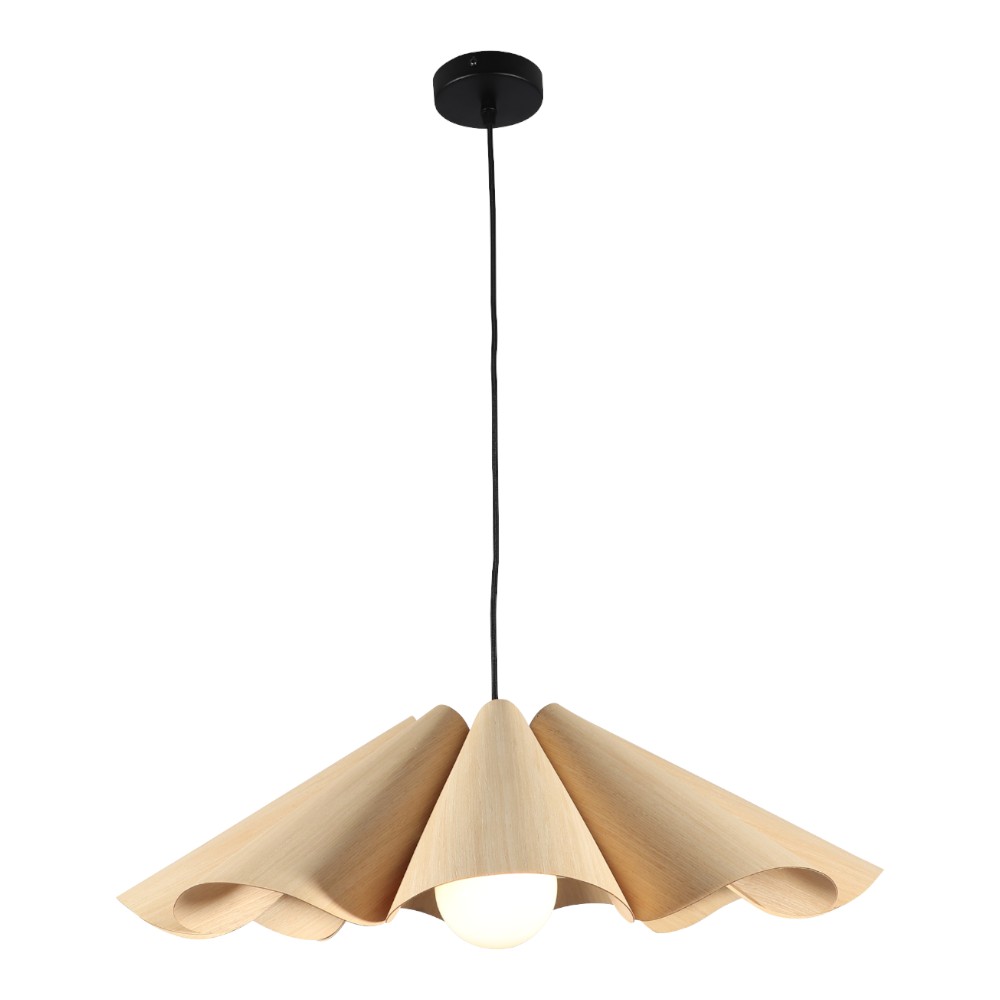 Lámpara colgante E27 Mayte madera color natural