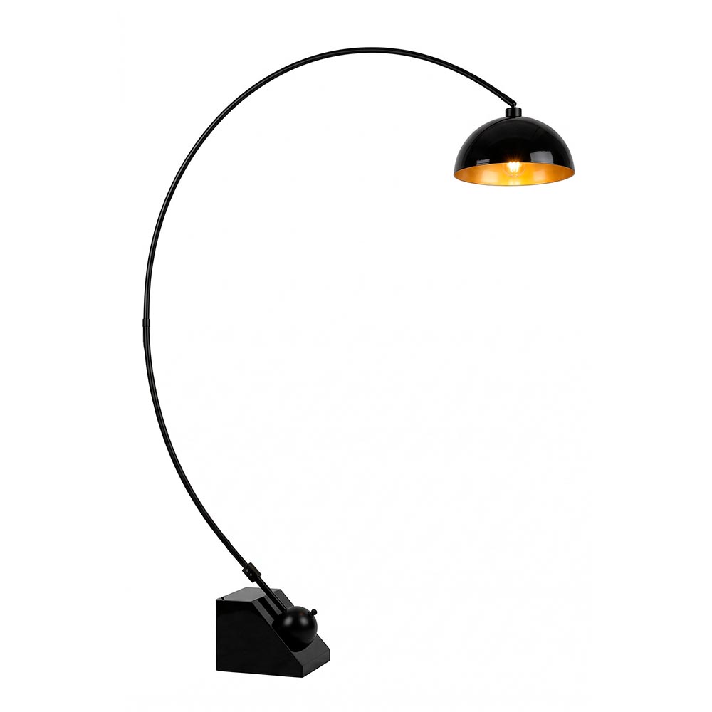 Lámpara de pedestal E27 Zafiro negro con base tipo mármol