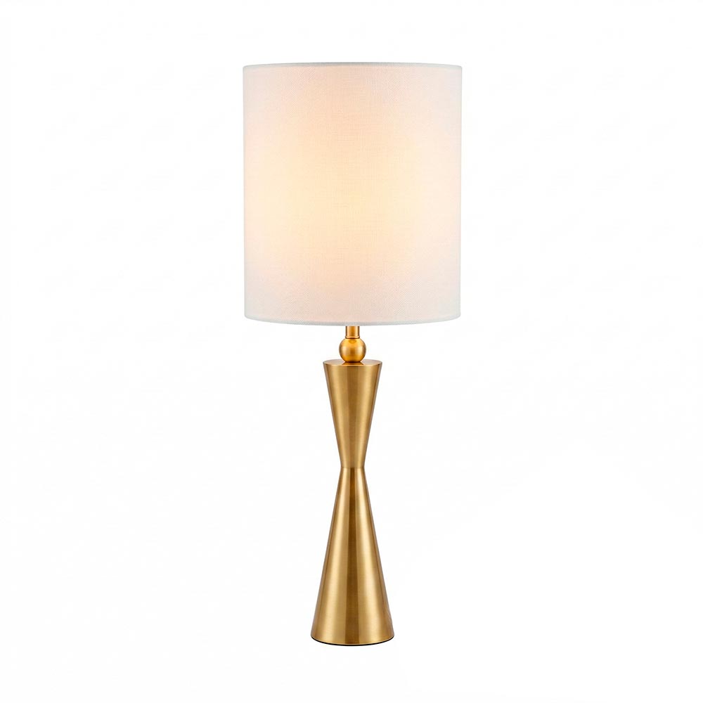 Lámpara de mesa E27 Anina dorado c/pantalla de tela