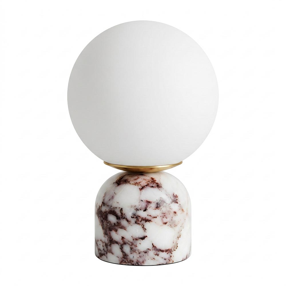 Lámpara de mesa E27 Amara 24 base mármol negro/blanco