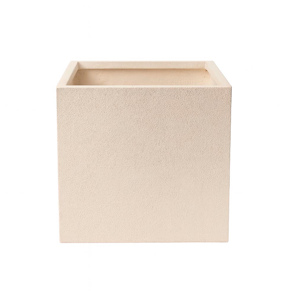 Macetero Tessa de fibra mineral beige 34cm