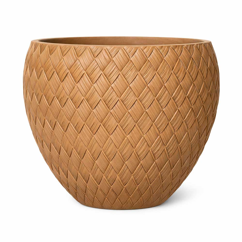 Macetero Rotem de fibra mineral café claro 43cm