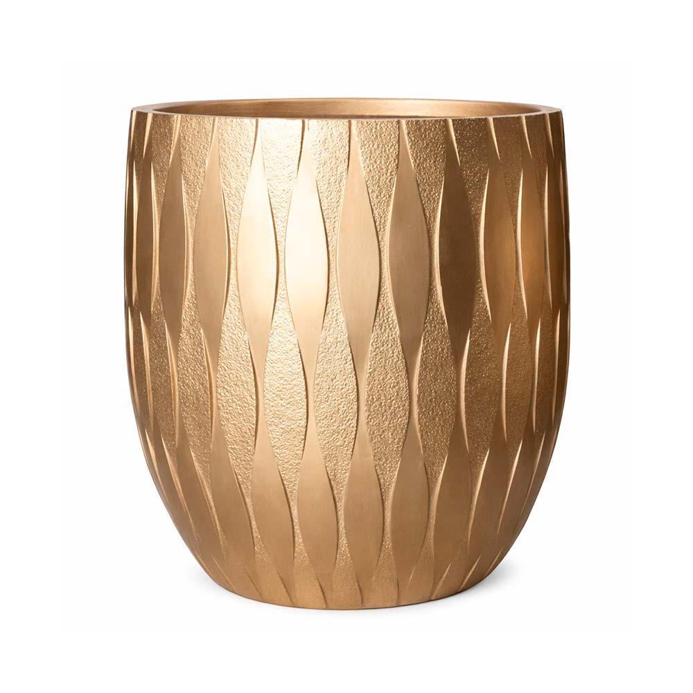 Macetero Orin de fibra mineral dorado 54cm