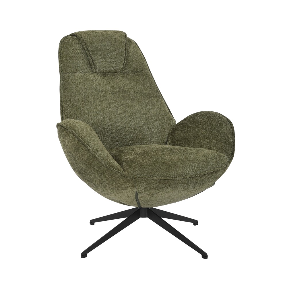Butaca giratoria Charly tela verde olivo