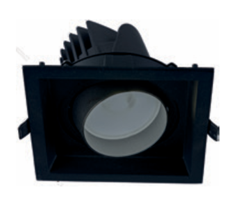 Módulo led dirigible cuadrado negro 3000K 137x100mm