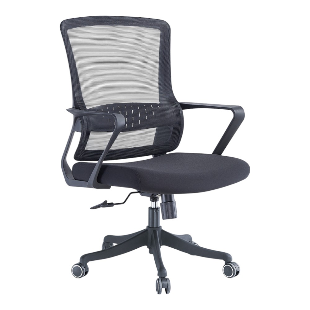 Silla de escritorio giratoria c/ruedas Tom negra