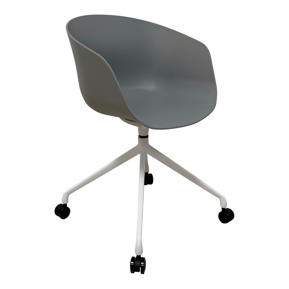 Silla de escritorio giratoria con ruedas Clint blanco/gris
