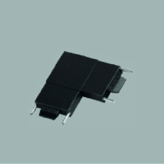 Conector L vertical negro para track magnetico Ultra Slim