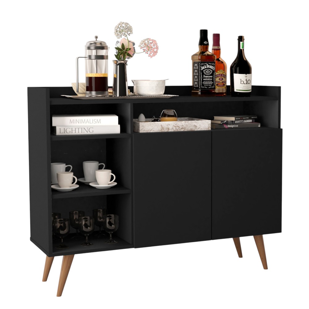 Bufetera Luca 108 black con 2 puertas