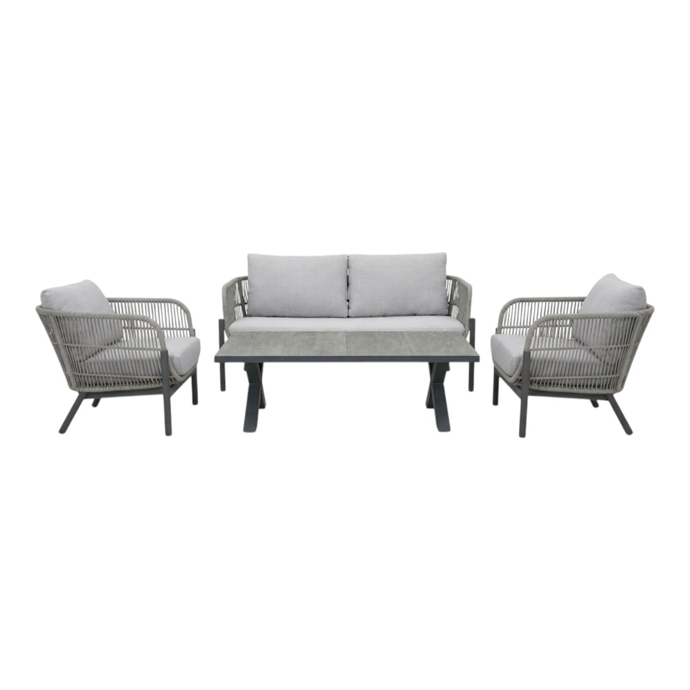 Set sala de exterior Cole 4pcs aluminio gris oscuro
