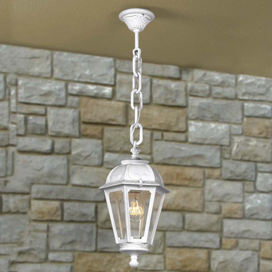 Farol colgante E27 Saba blanco IP55