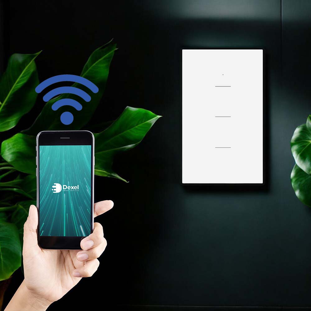 Interruptor WiFi triple blanco compatible c/Alexa y Google
