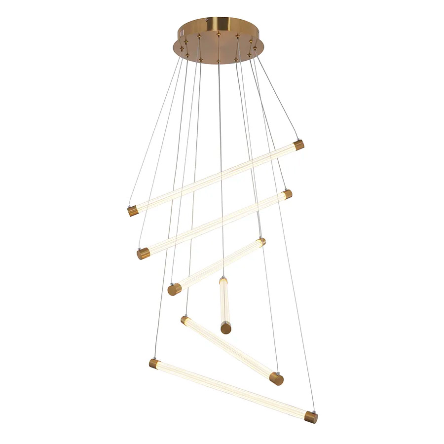 Lámpara LED colgante Esther gold/acrílico con luz cálida 43W
