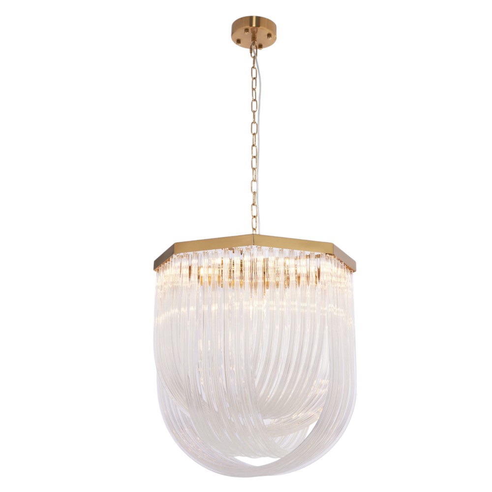 Lámpara colgante 10xE14 Fantasy gold de vidrio clear