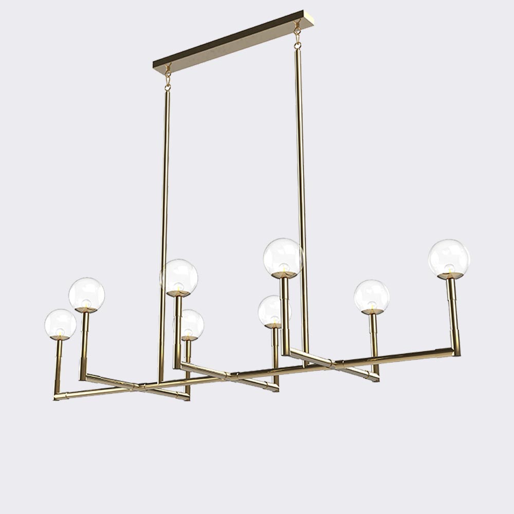 Lámpara colgante 8xG9 Alyone brass vidrio clear