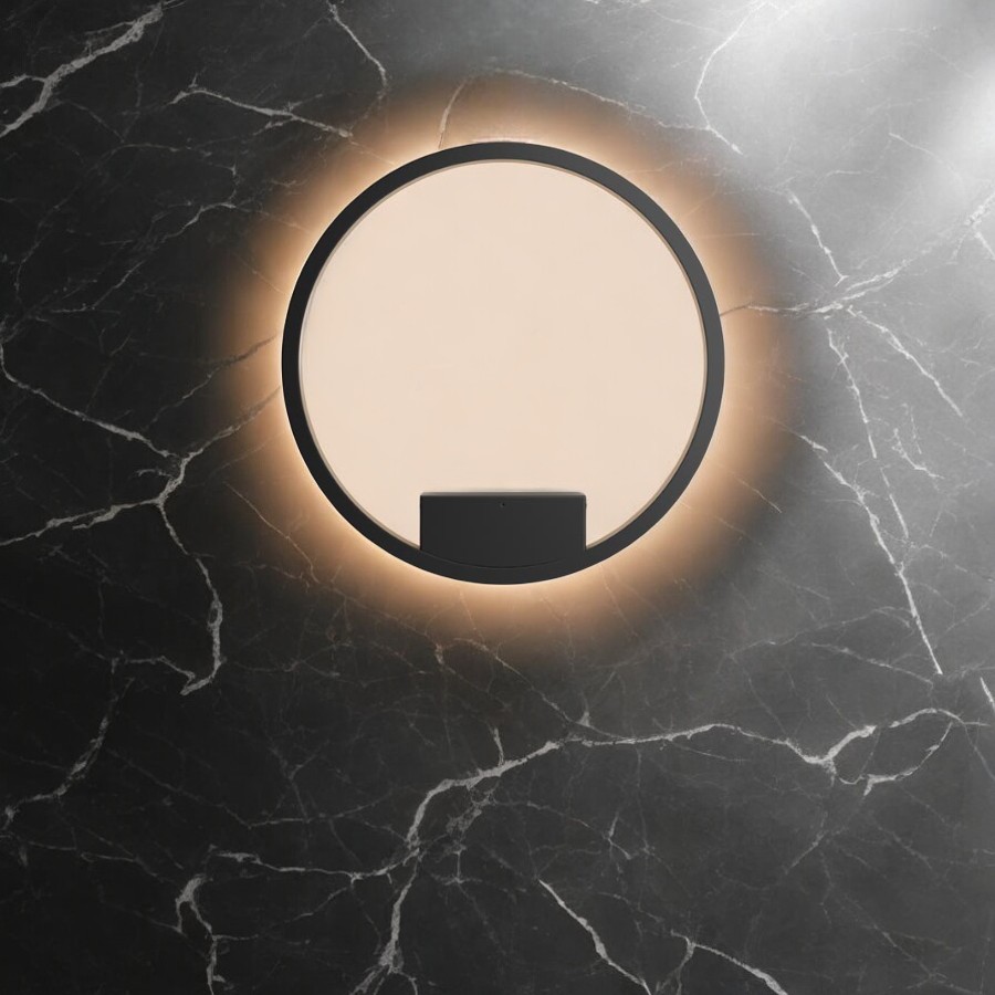 Lámpara LED de pared Lumin negra con luz cálida 12W