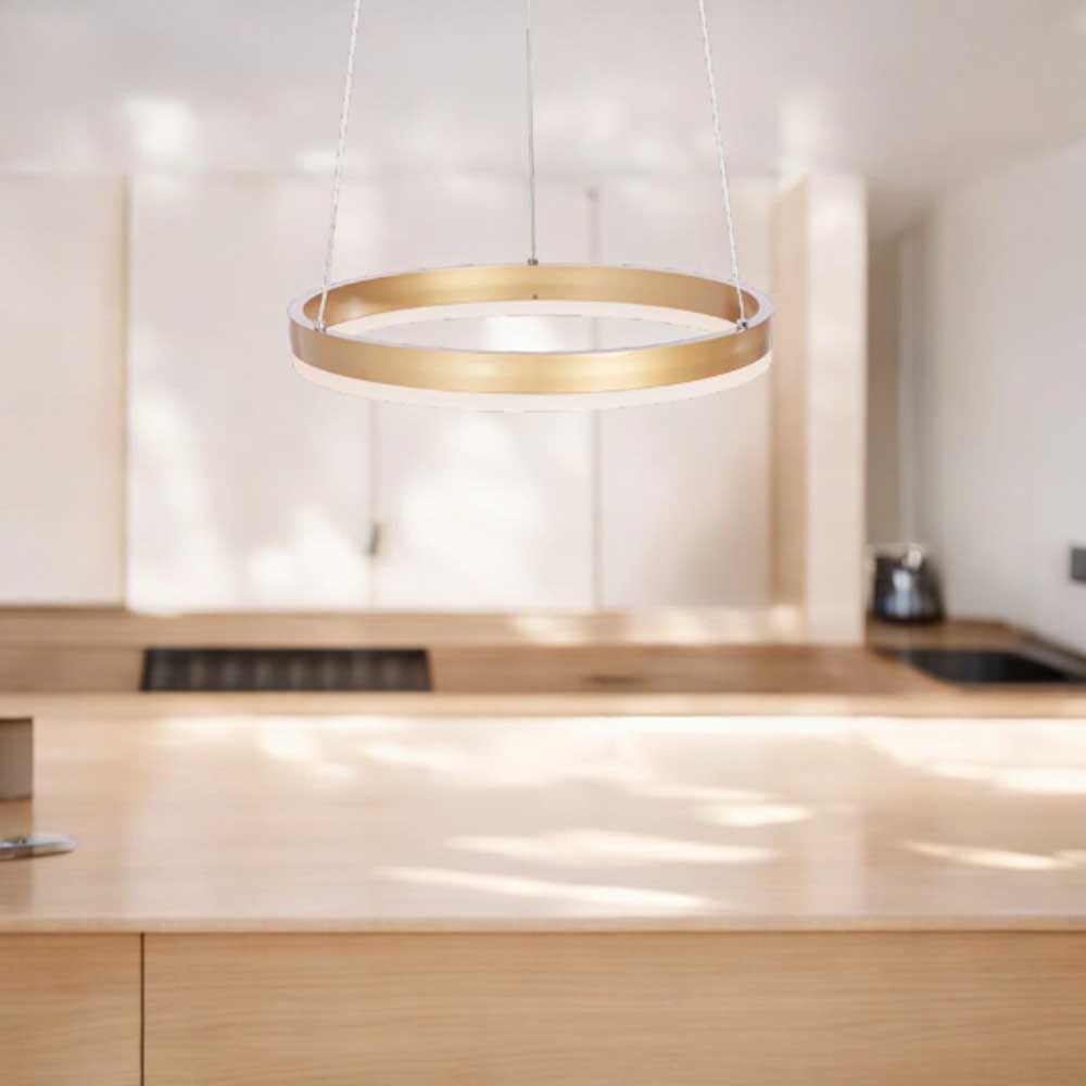 Lámpara LED colgante Aro 40 gold con 3CCT 18W