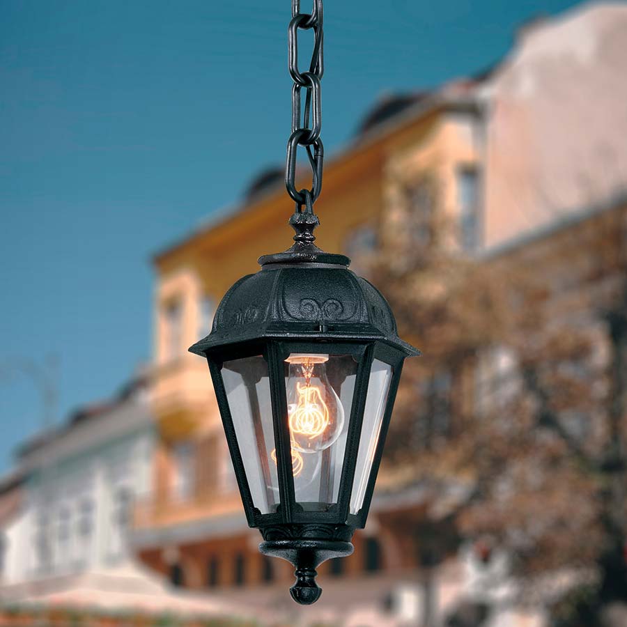 Farol colgante E27 Saba negro IP55