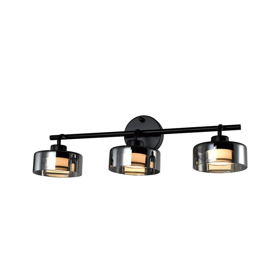 Lámpara LED de pared Burlin black/smoke con luz cálida 13W