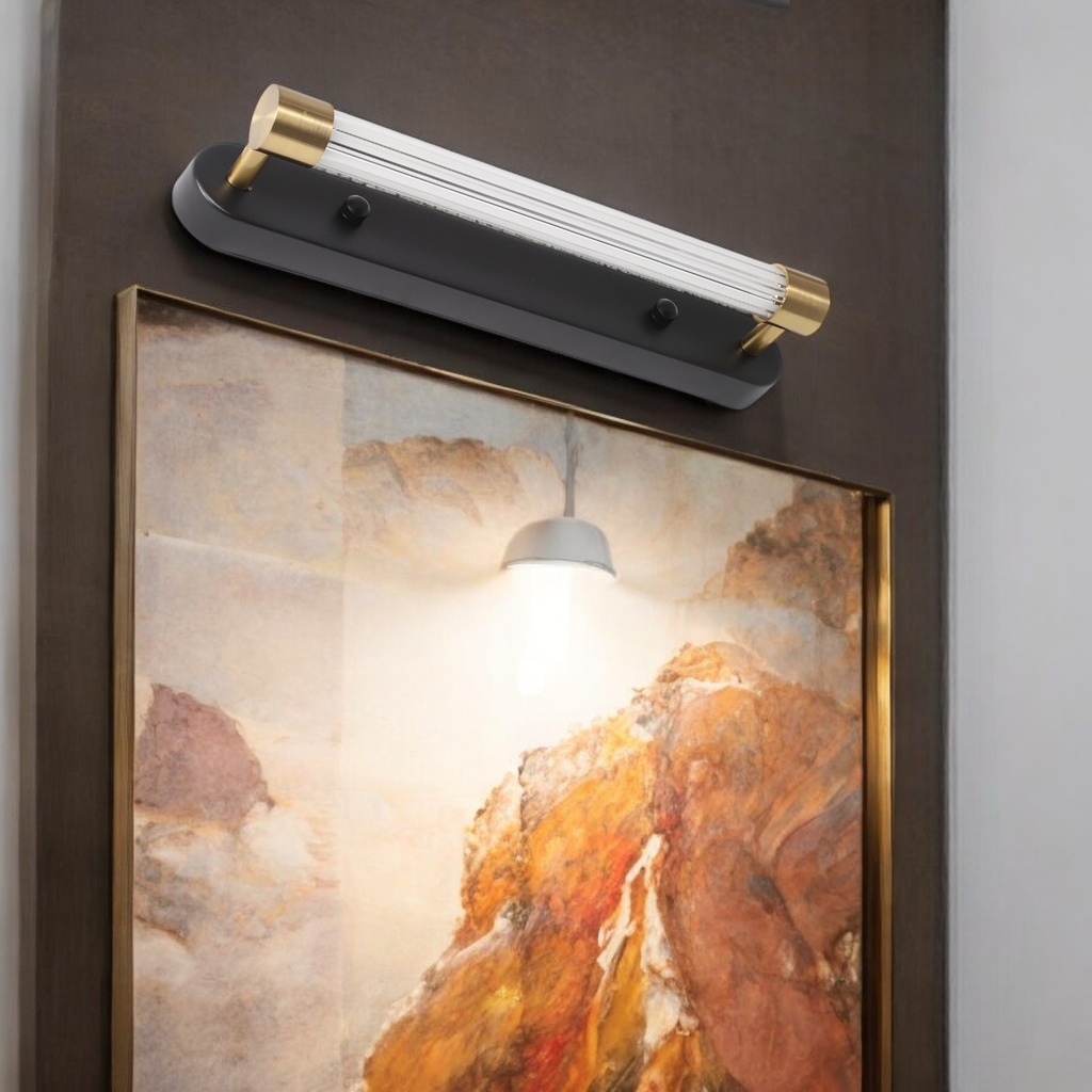 APLIQUE DE PARED LED JULIUS DE METAL NEGRO/BRASS 10W 3CCT 58X6X10 CM