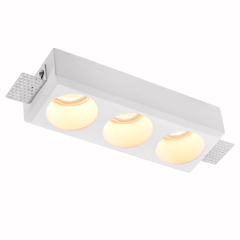 Ojo de buey 3xGU10 empotrable de gypsum