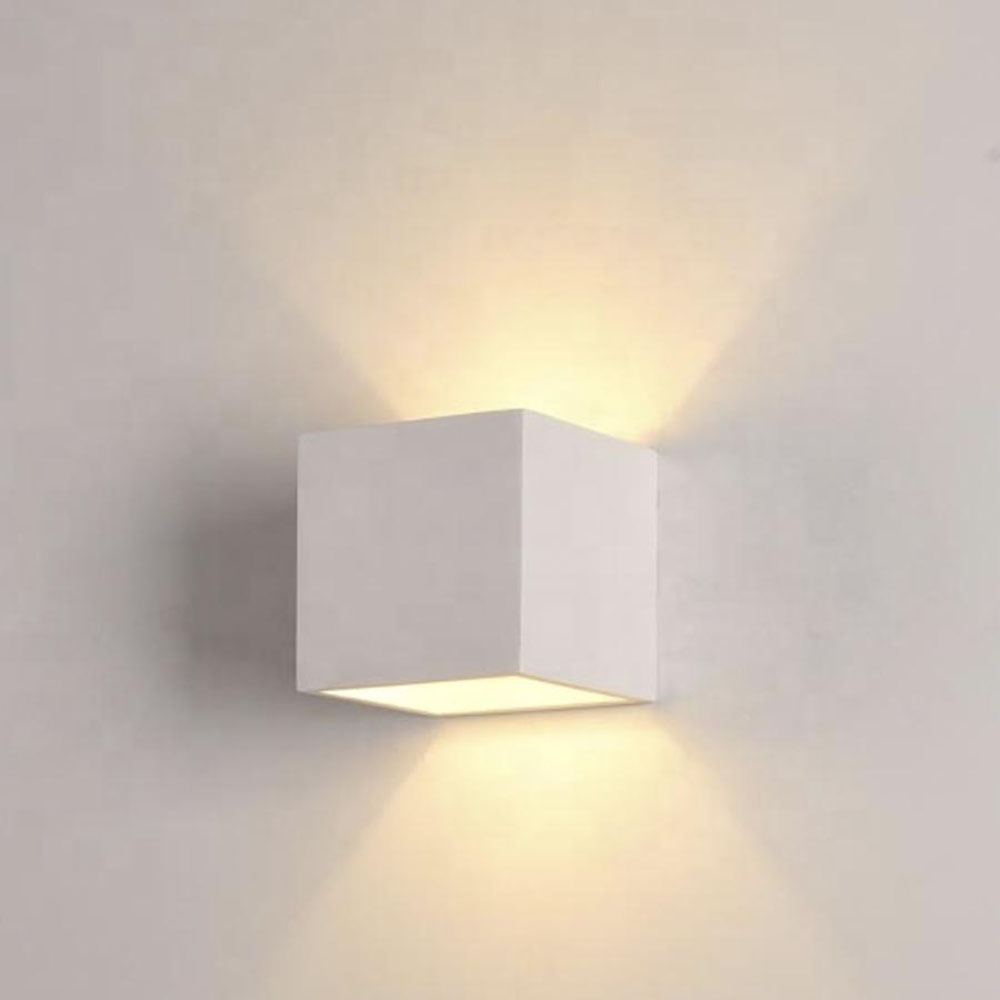 Lámpara de pared G9 Cube de gypsum blanco
