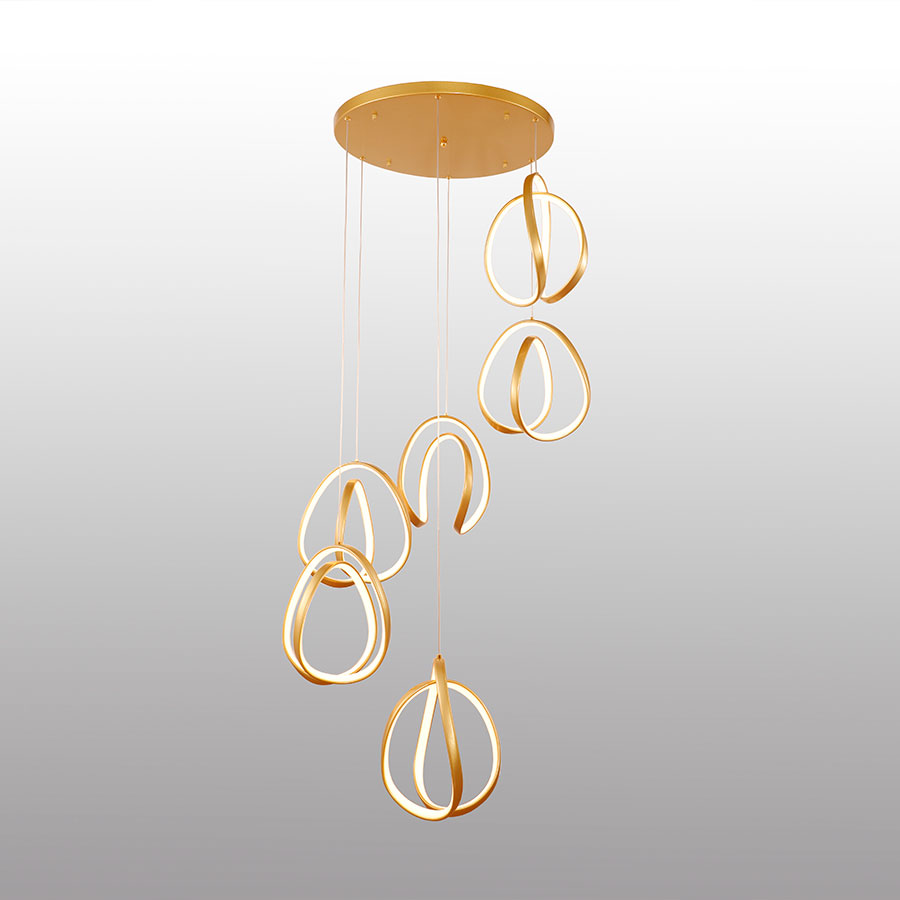 Lámpara LED doble altura Rachel gold con luz cálida 80W