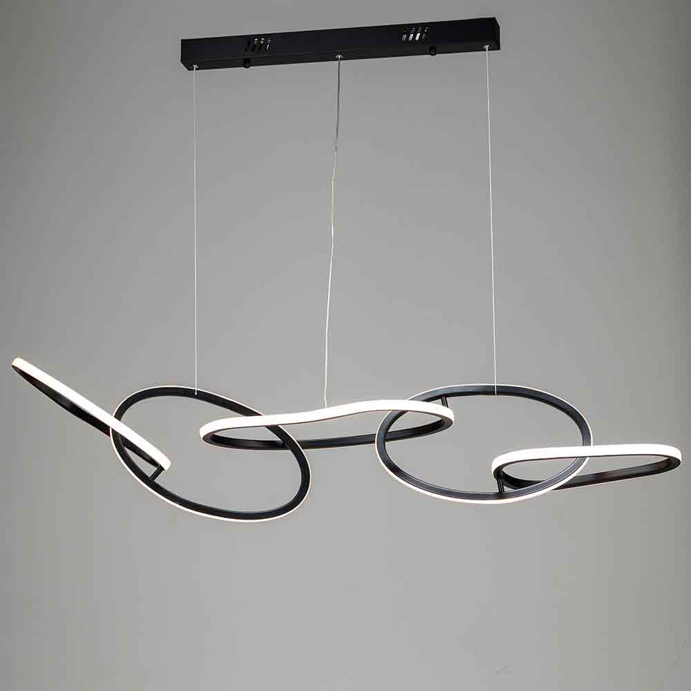 Lámpara LED colgante Risom black con luz cálida 72W