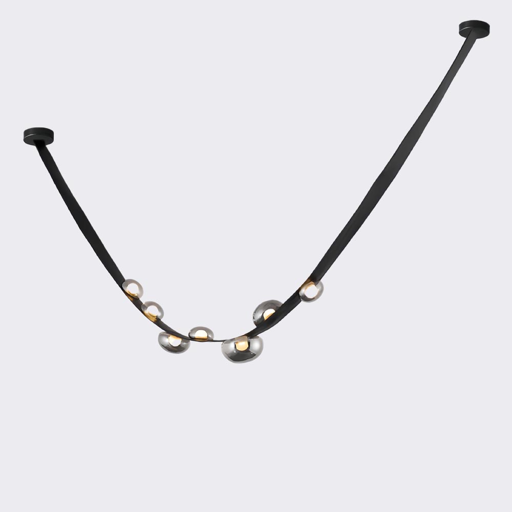 Lámpara LED colgante Agata 300 black con luz cálida 18W