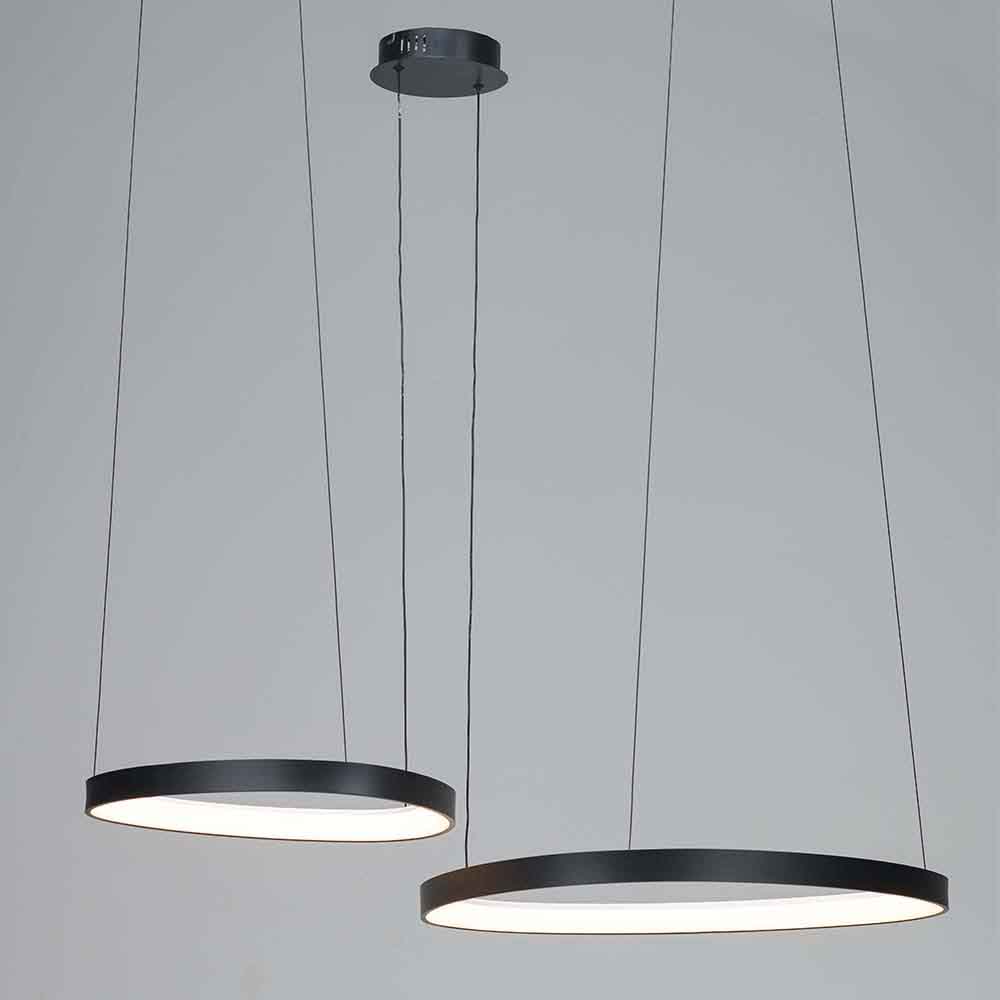 LAMPARA COLGANTE LED KANAE ESTRUCTURA DE ALUMINIO NEGRO 3000K 45W 100X62X120CM